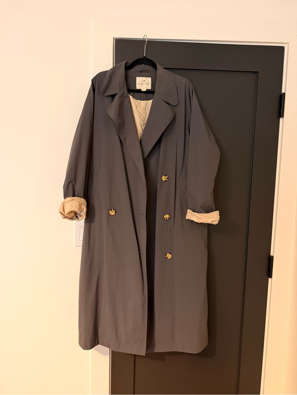 Konges Sljd Tone Mommy Coat In Charcoal Grey